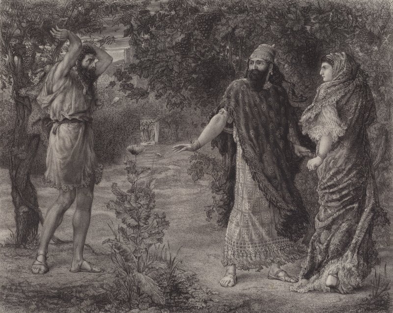 Elijah denuncia Ahab (gravura) de English School