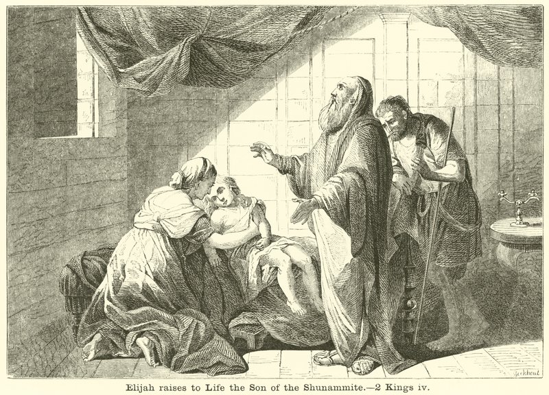 Elias levanta para a Vida o Filho da sunamita, 2 Reis, iv de English School