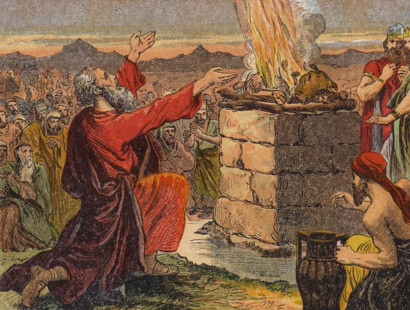 O Sacrifício de Elijah (cor litho) de English School