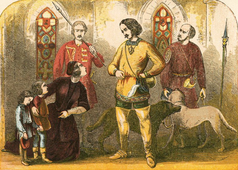 Elizabeth Woodville implorando rei Edward para inverter o vencedor de seu falecido marido de English School