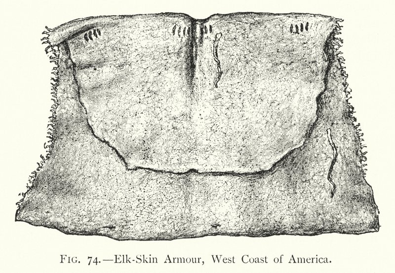 Armadura Elk-Skin, Costa Oeste da América (litho) de English School
