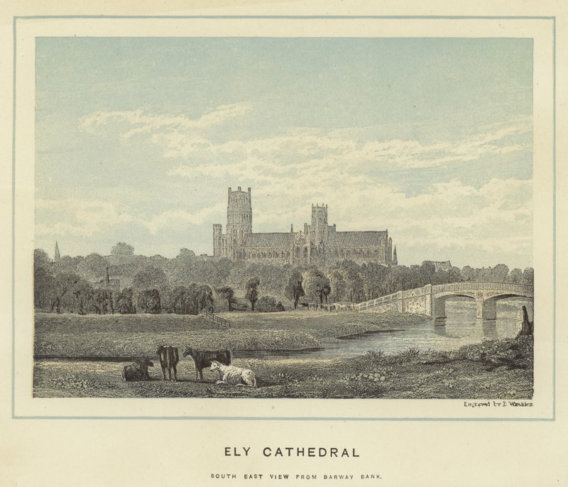 Catedral de Ely, vista sudeste do Barway Bank de English School