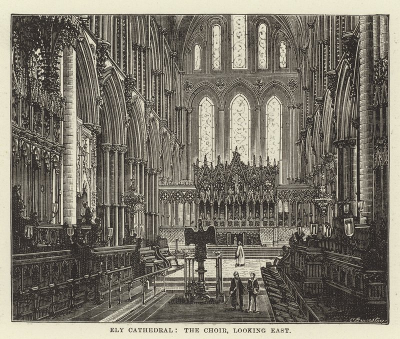 Ely Cathedral, o coro, olhando para o leste de English School