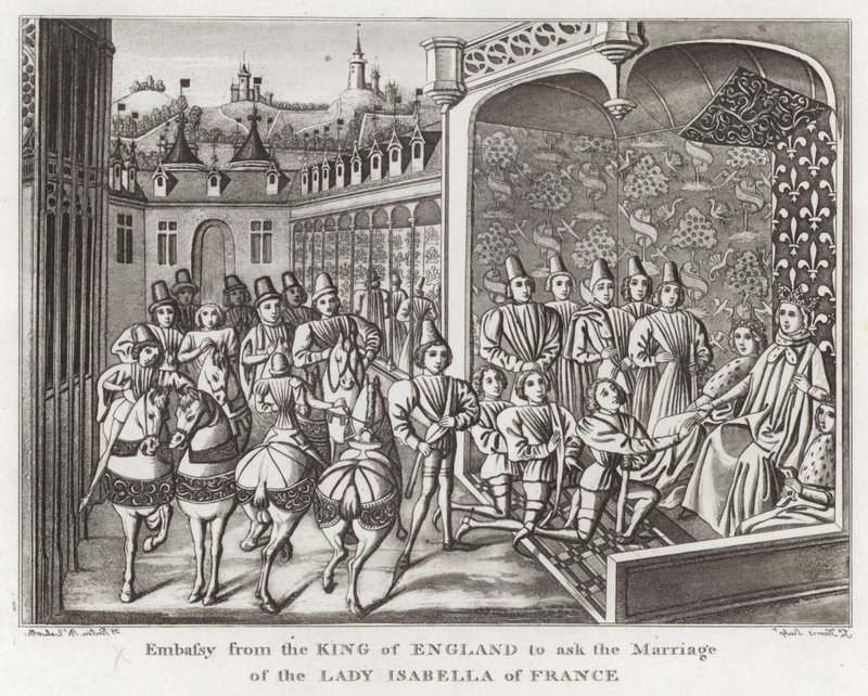 Embaixada do rei da Inglaterra para pedir o casamento da Senhora Isabella da França de English School
