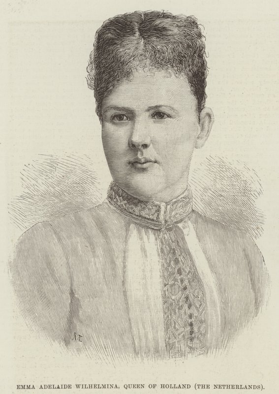 Emma Adelaide Wilhelmina, Rainha da Holanda, Holanda (gravura) de English School