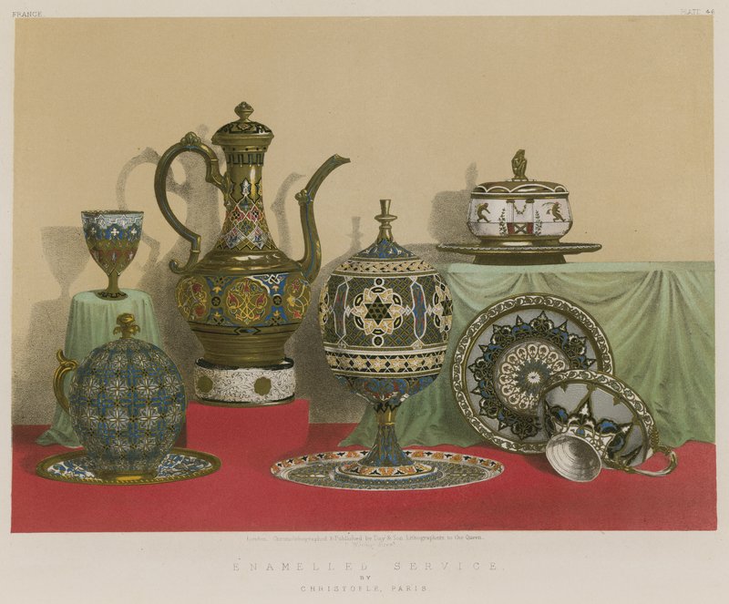 Serviço esmaltado de Christofle, Paris de English School
