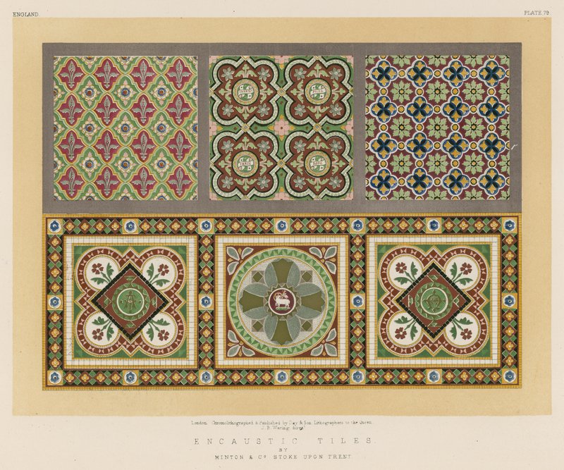 Azulejos Encausticos por Minton e Co Stoke Upon Trent de English School