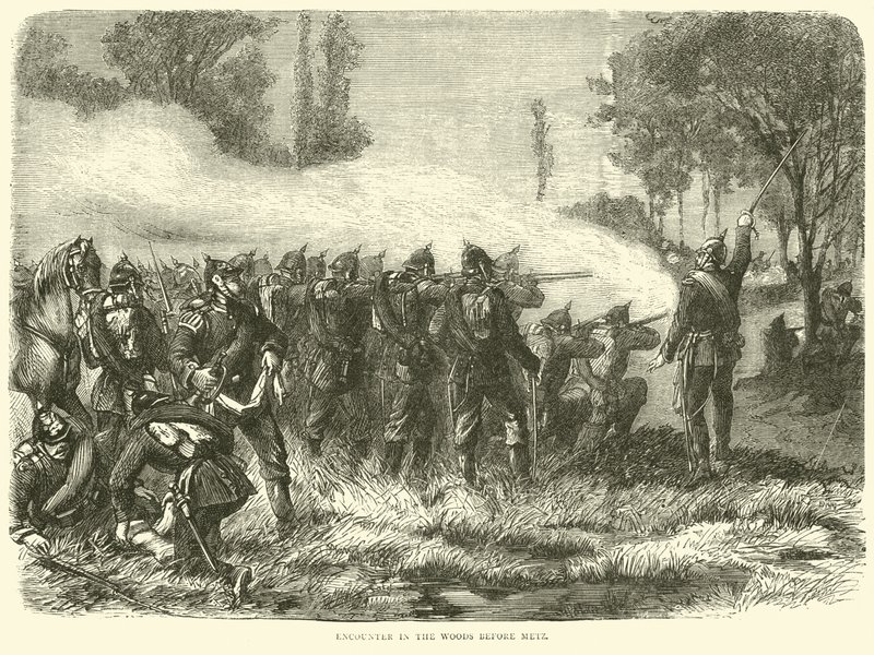 Encontro na floresta antes de Metz, outubro de 1870 de English School