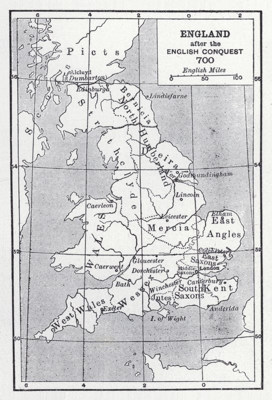Inglaterra após a conquista inglesa 700 (litho) de English School