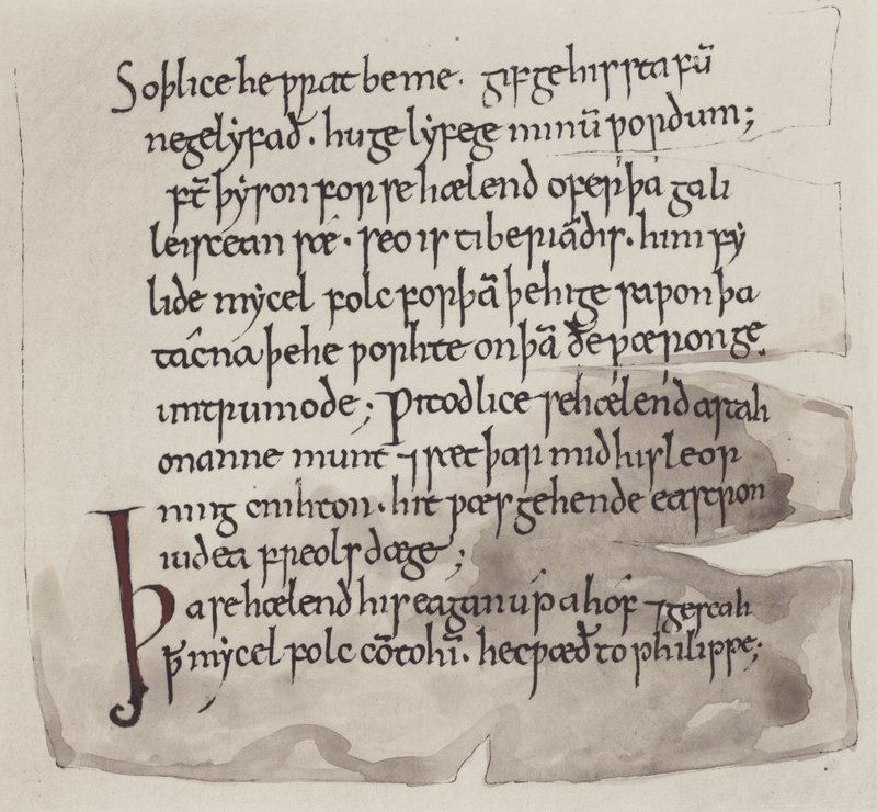 Inglês, anglo-saxónico (litografia) de English School