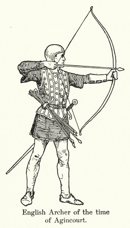 Arqueiro inglês da época de Agincourt (litho) de English School
