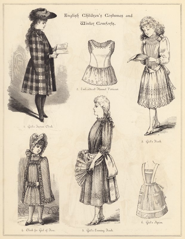 Roupas Infantis inglesas e Winter Comforts (gravura) de English School