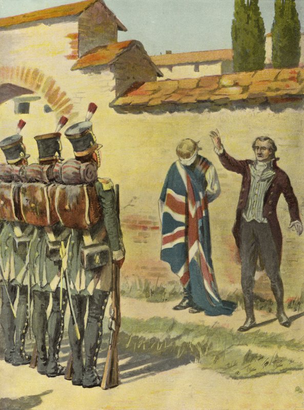 Cônsul Inglês Protegendo um Prisioneiro (lito colorido) de English School