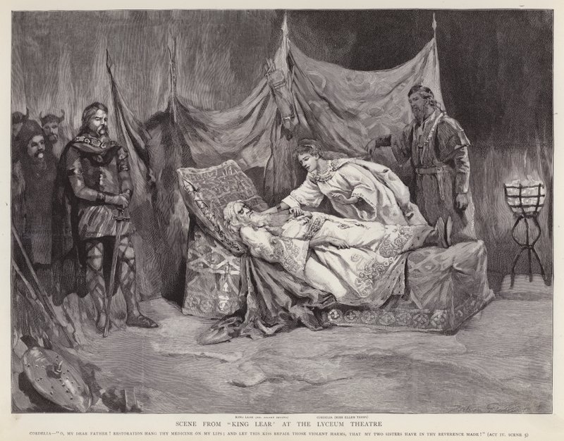 Os actores ingleses Henry Irving e Ellen Terry numa produção de Shakespeare