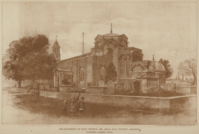 Ampliação da Igreja de Kew (gravura) de English School