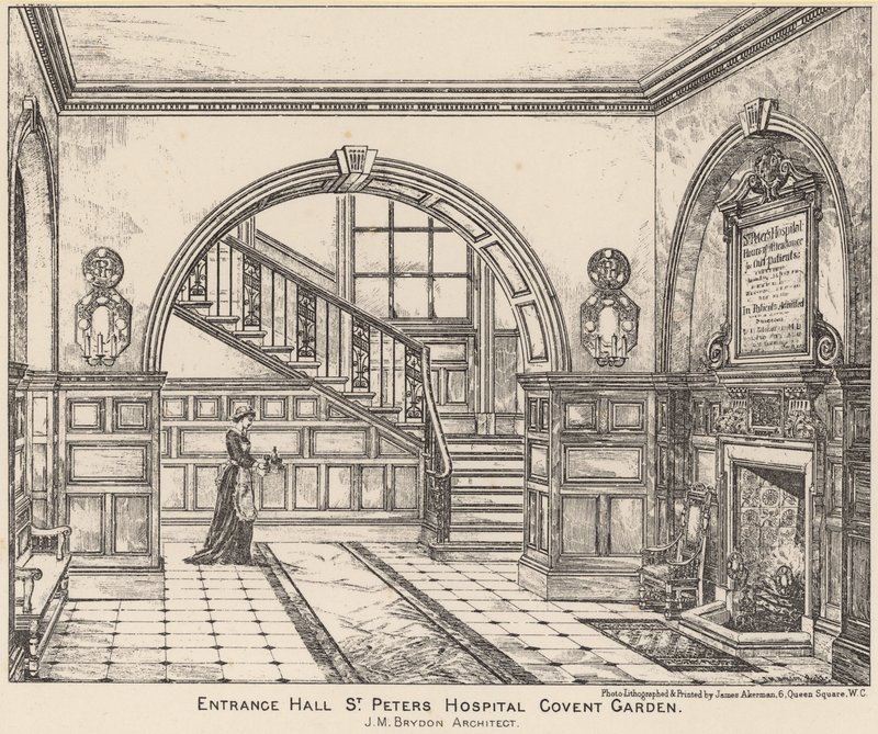 Hall de entrada para o Hospital St Peters, Covent Garden de English School