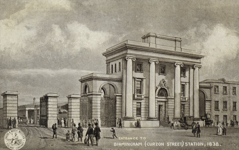 Entrada para a estação Birmingham (Curzon Street), 1838 de English School