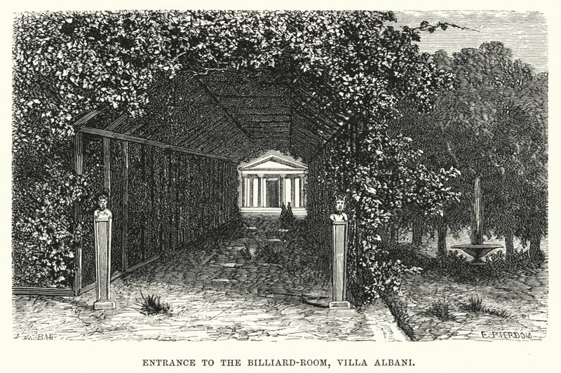 Entrada na Sala de Bilhar, Villa Albani (gravura) de English School