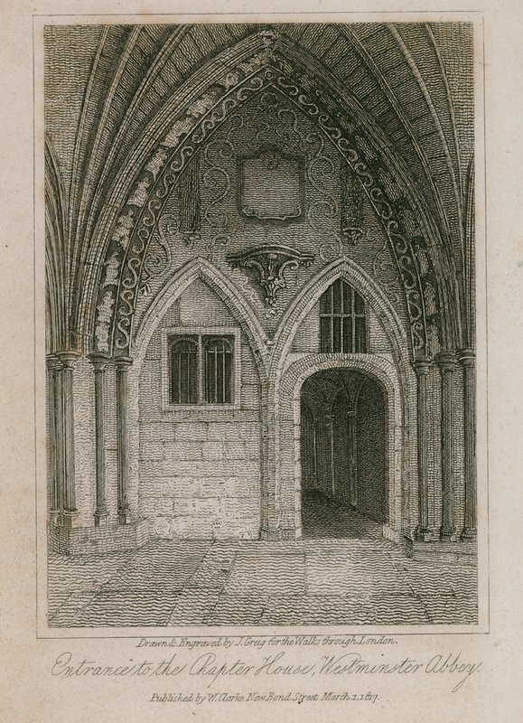 Entrada, para, a, casa capítulo, abadia westminster, londres de English School