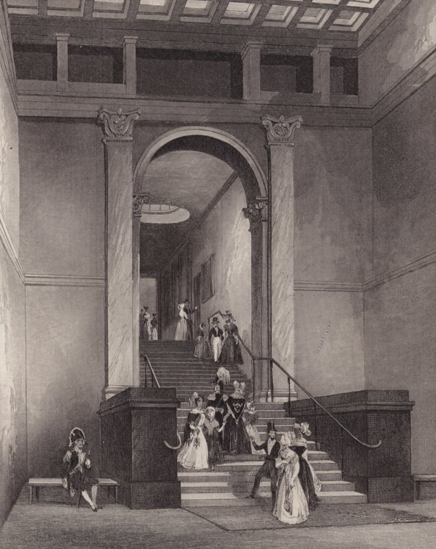Entrada para a National Gallery, Londres (gravura) de English School