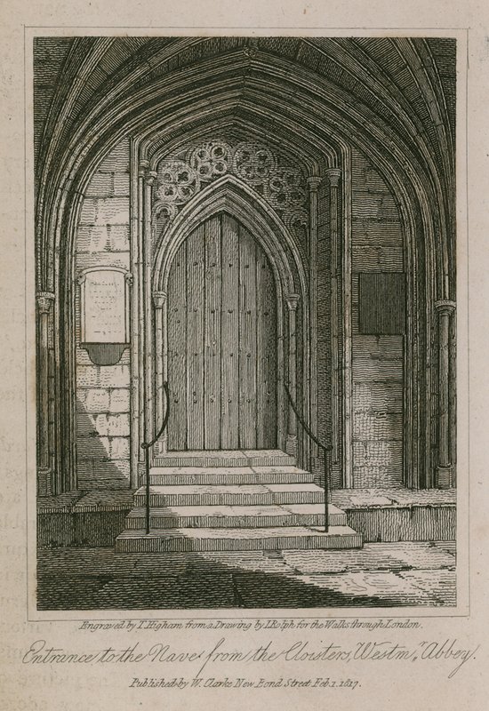 Entrada, para, a, nave, de, a, claustros, abadia westminster, londres de English School