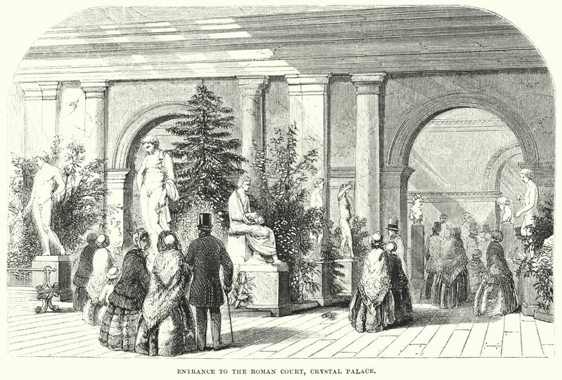 Entrada da Corte Romana, Palácio de Cristal (gravura) de English School