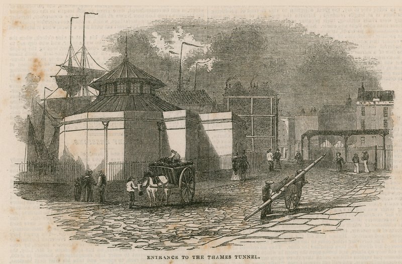 Entrada, para, thames, túnel de English School