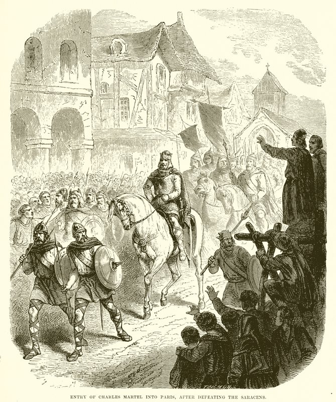 Entrada de Charles Martel em Paris, depois de derrotar os sarracenos de English School