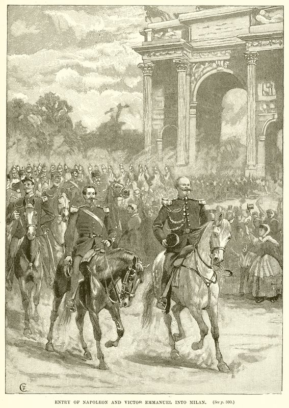 Entrada de Napoleão e Victor Emmanuel em Milão de English School