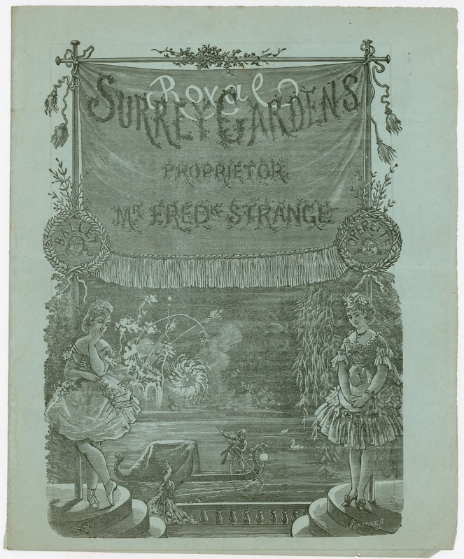 Bilhete de entrada para o Royal Surrey Gardens, Walworth, Surrey de English School