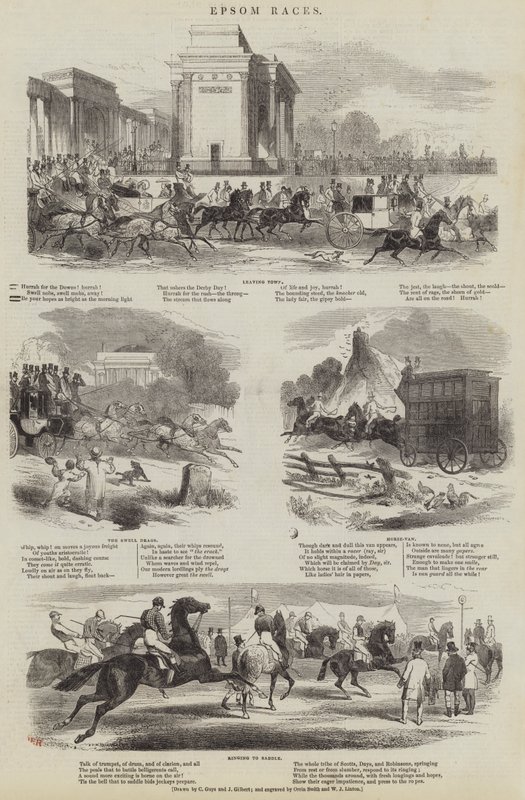 Epsom Races (gravura) de English School