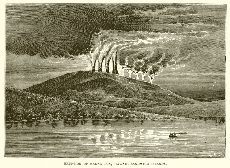 Erupção de Mauna Loa, Havaí, Sandwich Islands de English School