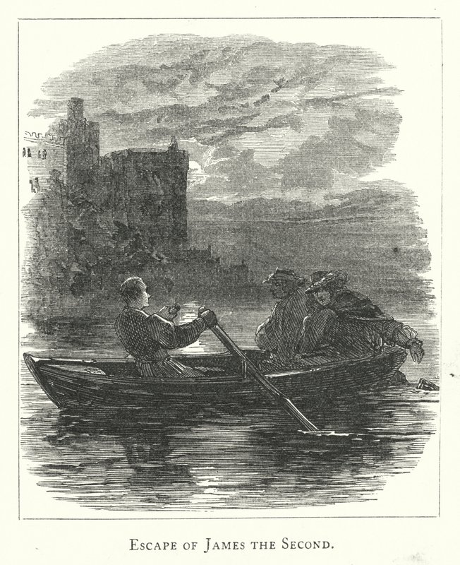 Escape of James the Second (gravura) de English School