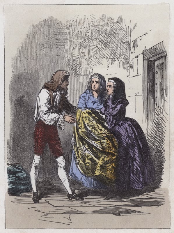 Escape of the Earl of Nithsdale (gravura colorida) de English School