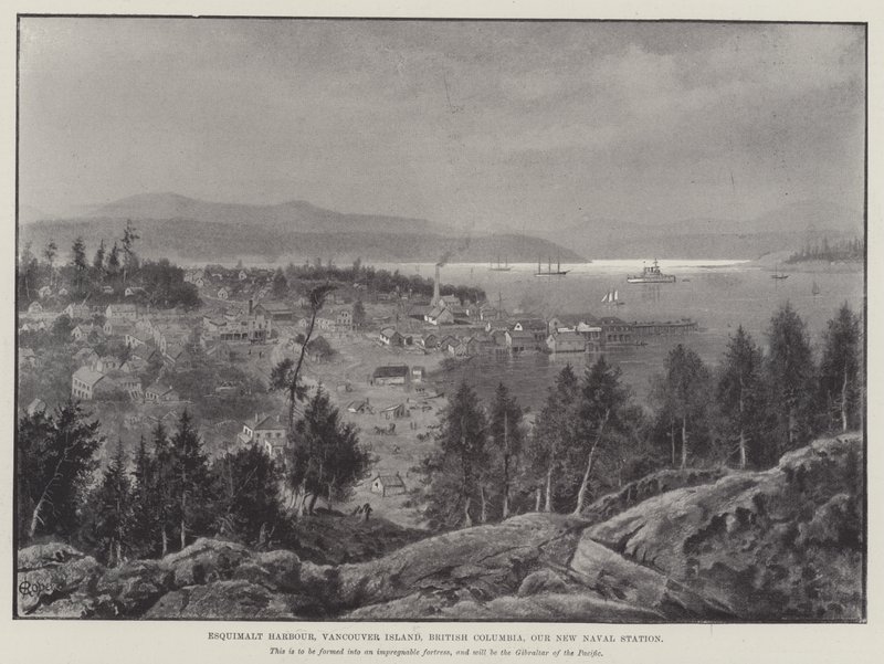Esquimalt Harbour, Vancouver Island, British Columbia, Our New Naval Station (gravura) de English School