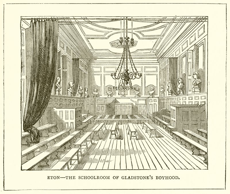 Eton - a sala de aula da infância de Gladstones de English School