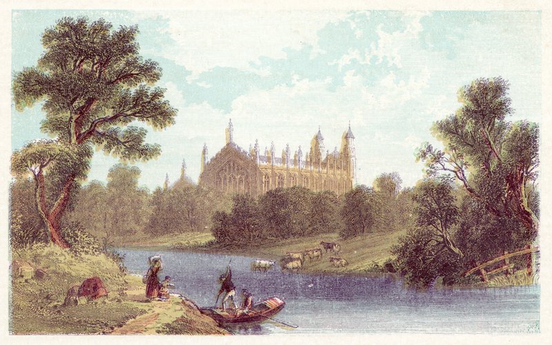 Eton College (litografia a cores) de English School