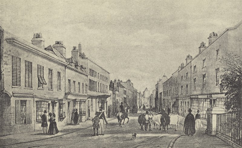 Eton High Street, 1844 (gravura) de English School