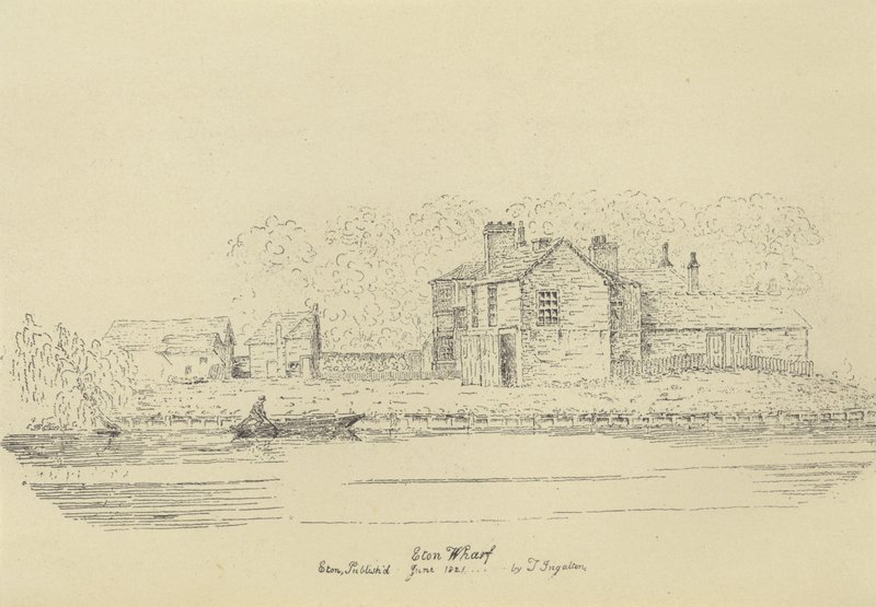 Eton Wharf, 1821 (gravura) de English School
