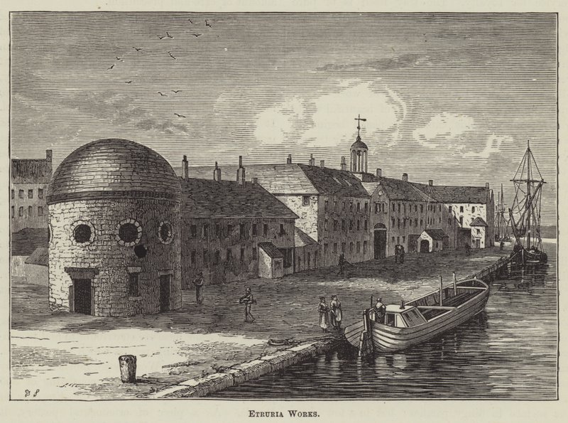 Etruria Works (gravura) de English School