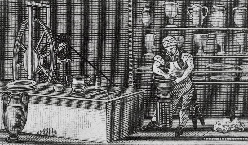 Etrúria, as olarias (gravura) de English School