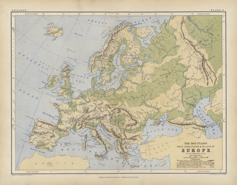 Europa (gravura a cores) de English School