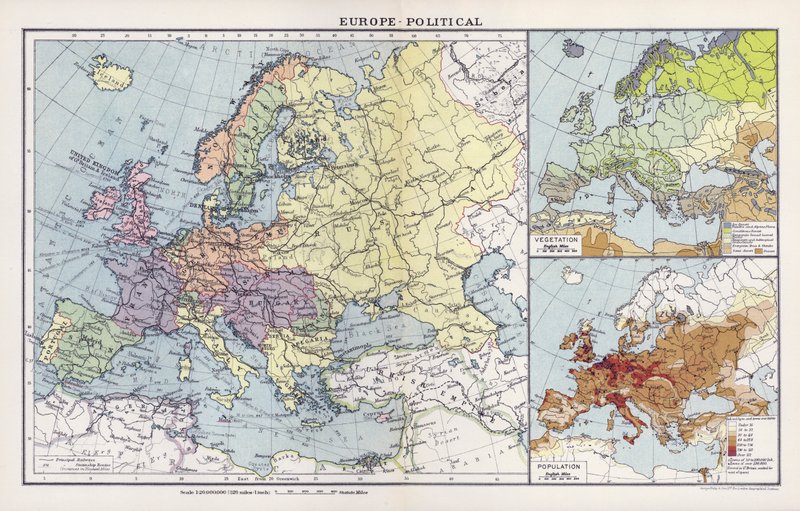 Europa, política (litografia a cores) de English School