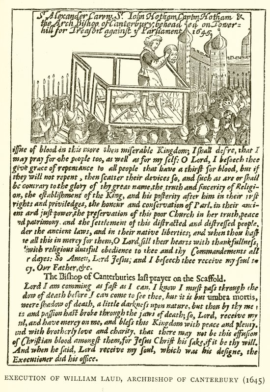 Execução de William Laud, Arcebispo de Canterbury (1645) de English School