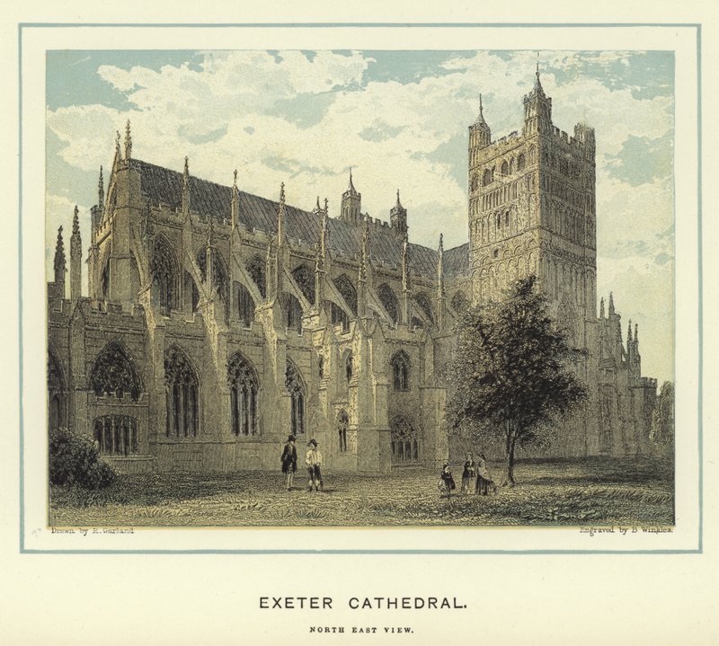 Catedral de Exeter, vista nordeste de English School