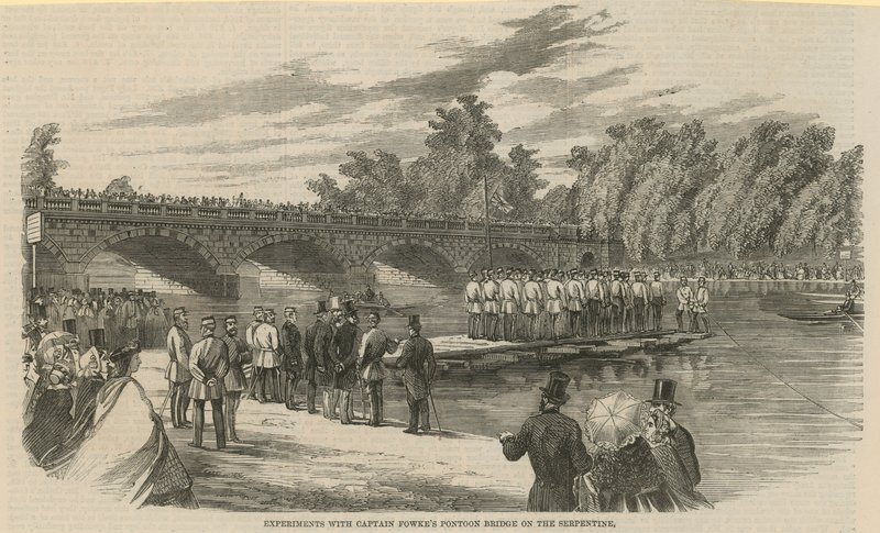 Experimentos com ponte do pontão Captain Fowkes na Serpentine, Hyde Park de English School