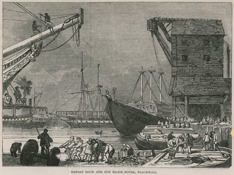 Exportar doca e antiga casa de bloco, Blackwall de English School