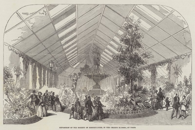 Exposição da Sociedade de Horticultura, na Champs Elysees, em Paris de English School