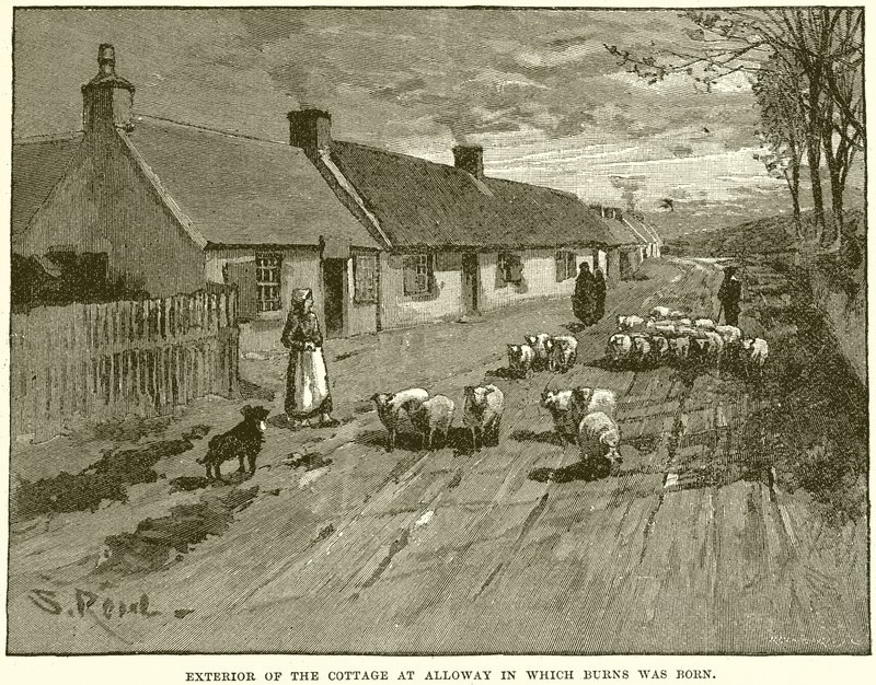 Exterior da casa de campo em Alloway em que nasceu Burns de English School