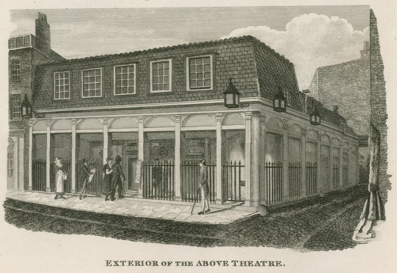 Exterior, de, a, real, olímpico, teatro, wych, rua, perto, Drury, pista, londres de English School